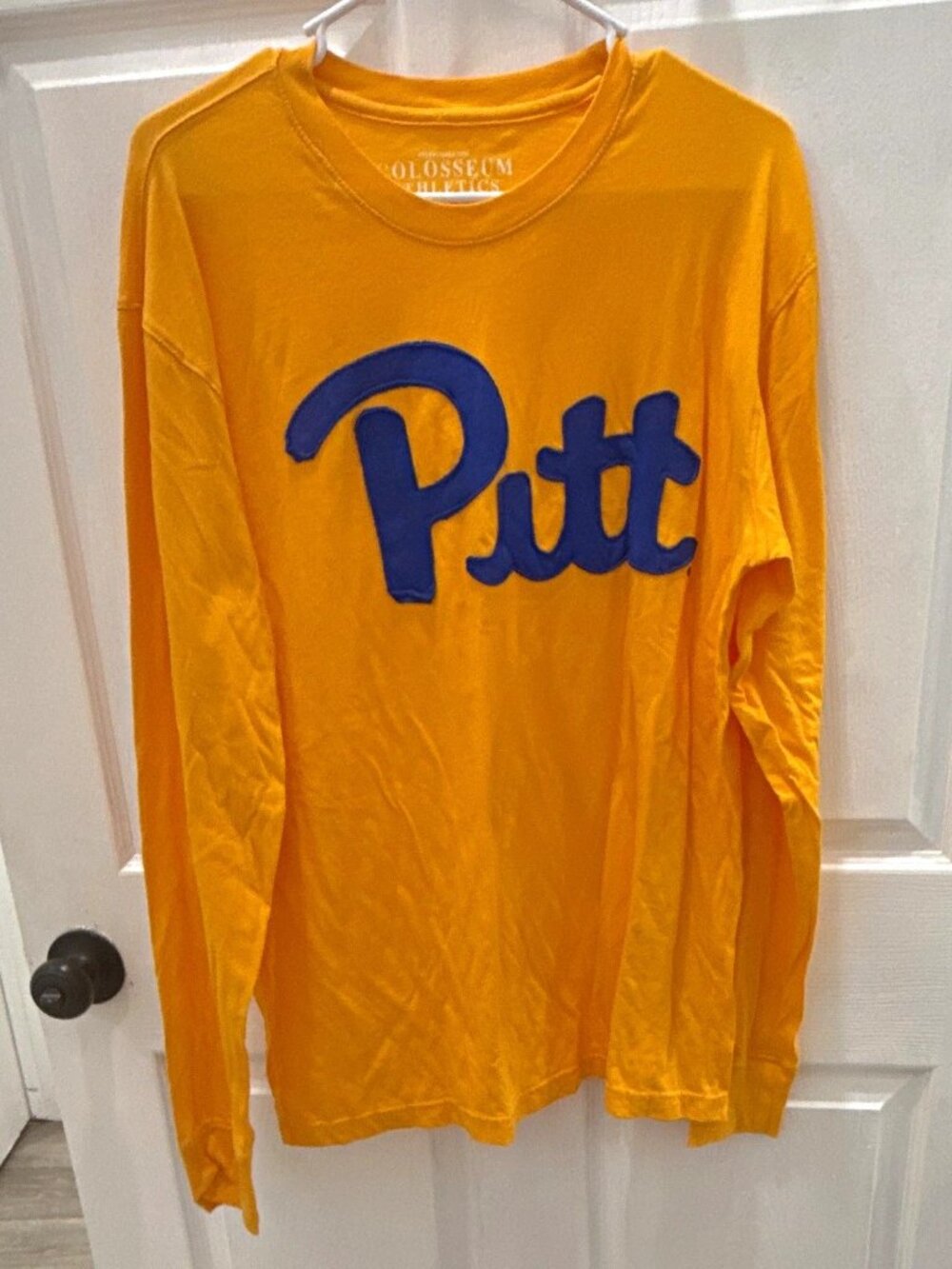 Colosseum Athletics Pitt Panthers Gold Long Sleeve Shirt L Licensed
